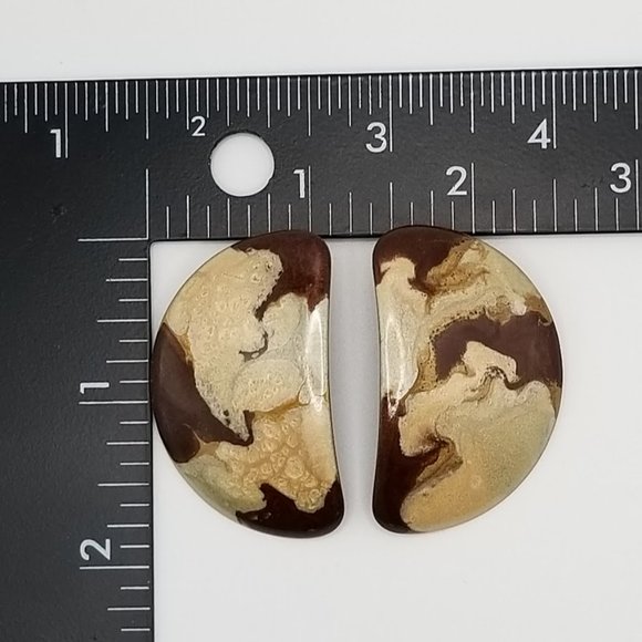 Copper and Enamel Pierced Earrings - Picture 2 of 5